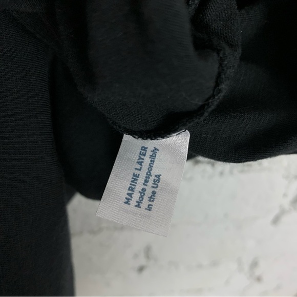 Marine Layer Classic Crew Neck Black Tee Supima Cotton Modal XL - Picture 10 of 10